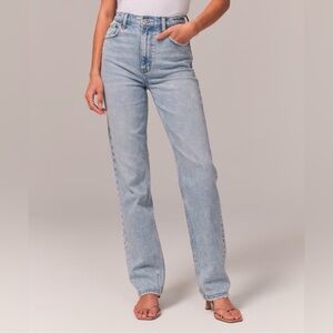 Abercrombie & Fitch The 90s Slim Straight Ultra High Rise Curve Love Size: 32/14